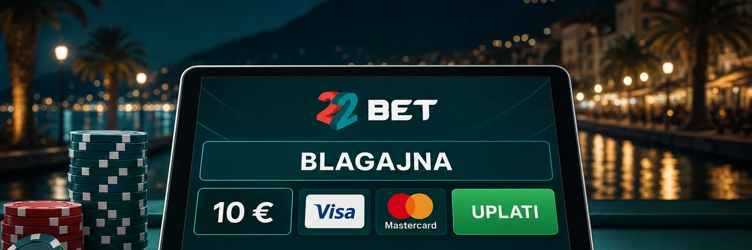 Blagajna 22Beta s načinima plaćanja i iznosima u eurima