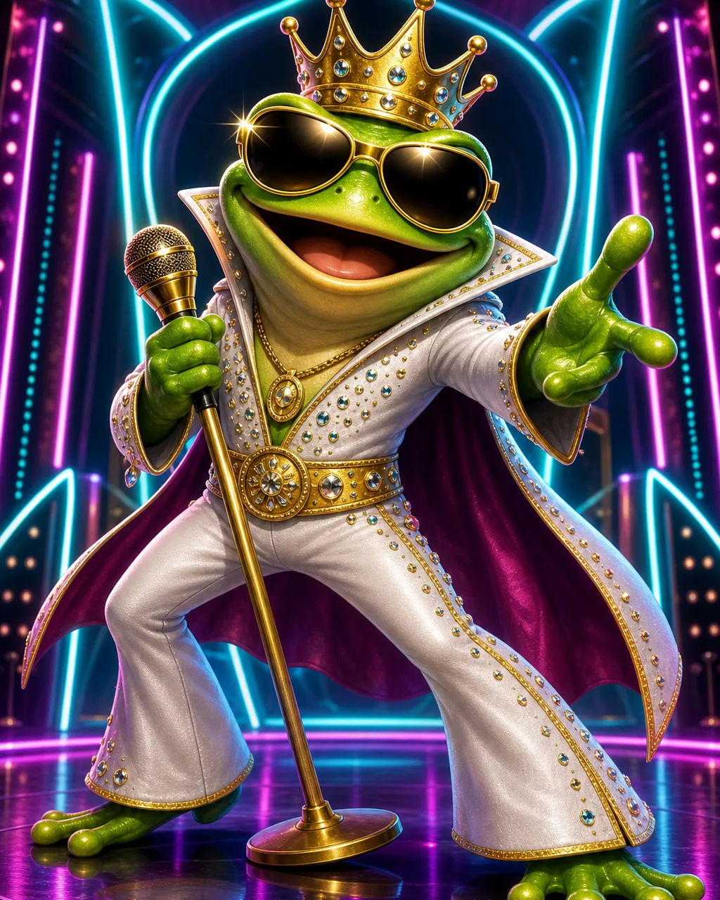 Naslovnica slota Elvis Frog in Vegas sa žabom koja pjeva